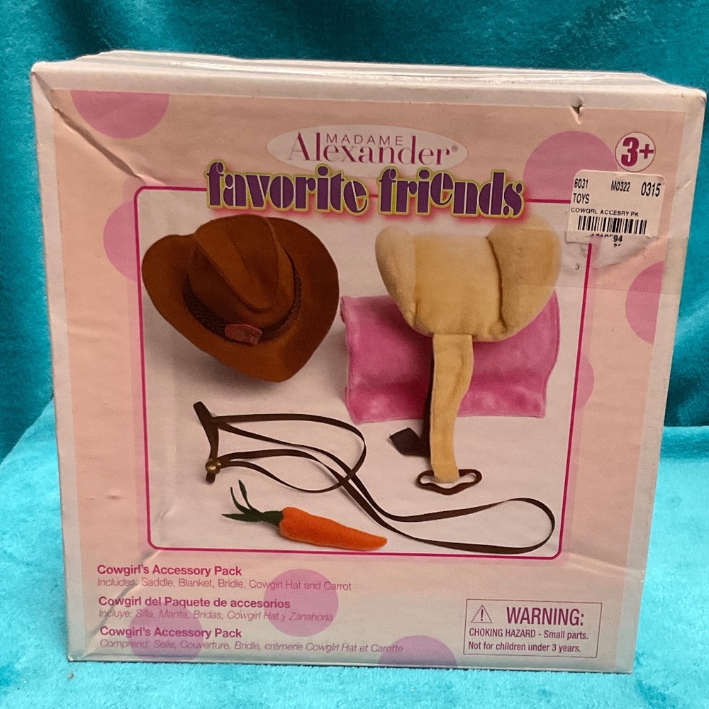 NIB Madame Alexander Favorite Friends  Cowgirl's Accessory Pack Saddle Blanket +